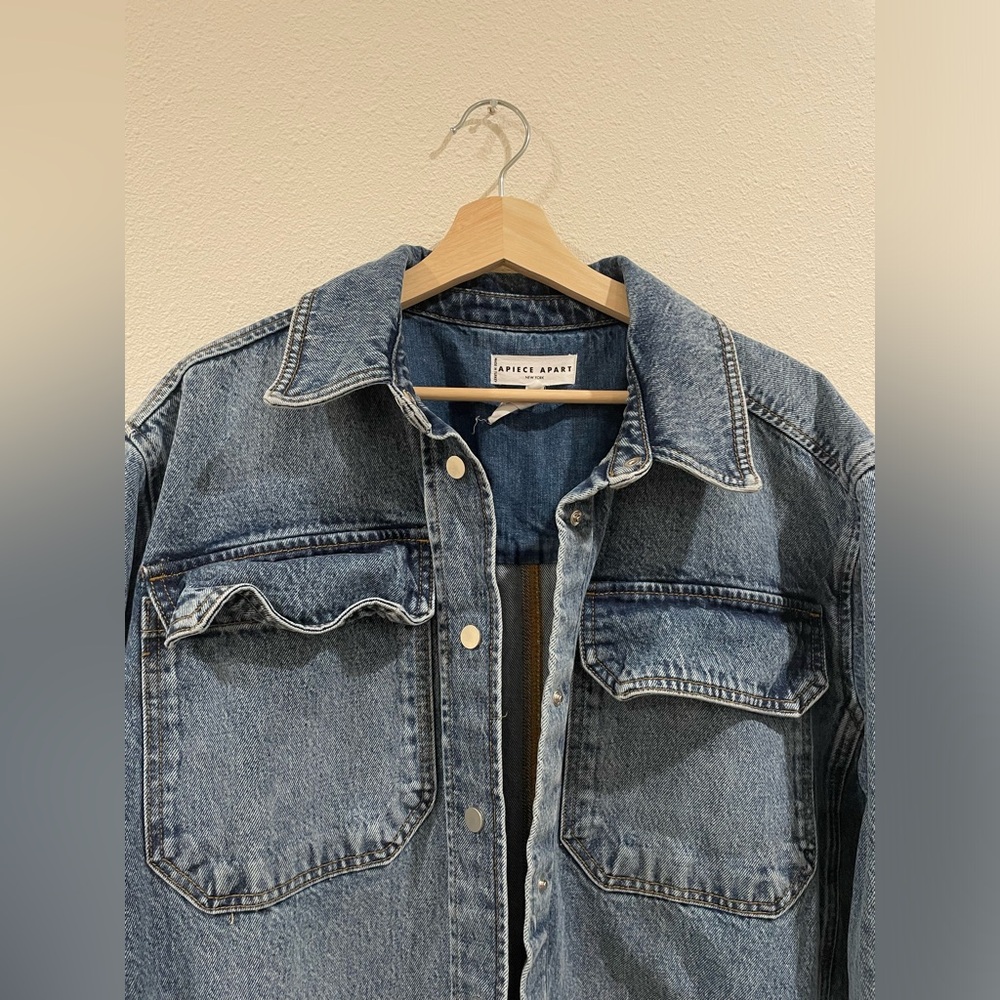 APIECE APART Oversized Denim Button Up Jacket Size Large - Picture 6 of 14